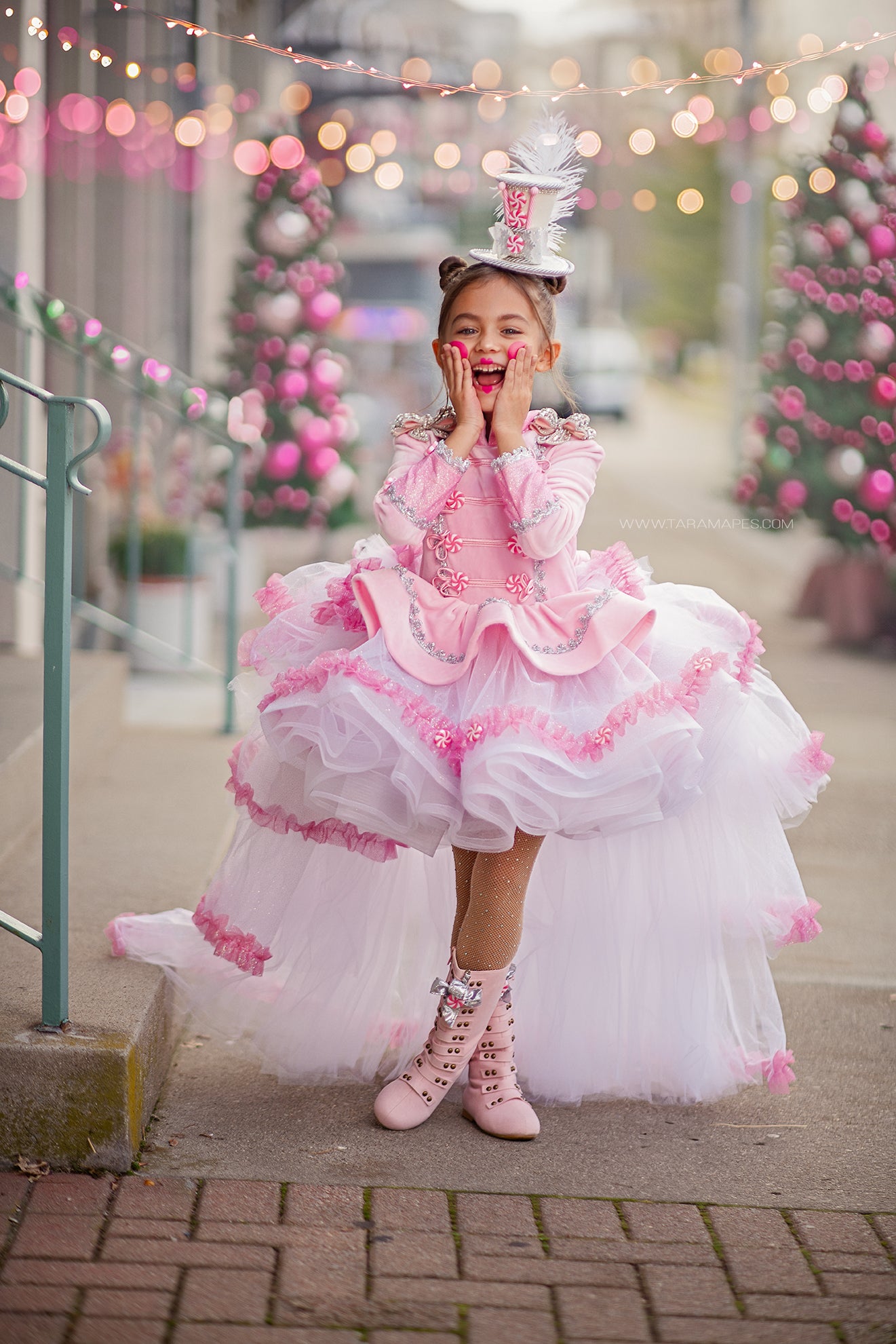 "Peppermint kisses" Nutcracker dress with train-preorders