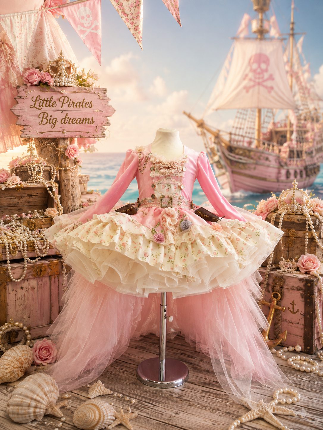 "Pirate Princess" With Removable Train -Preorders 👸🏴‍☠️🎀