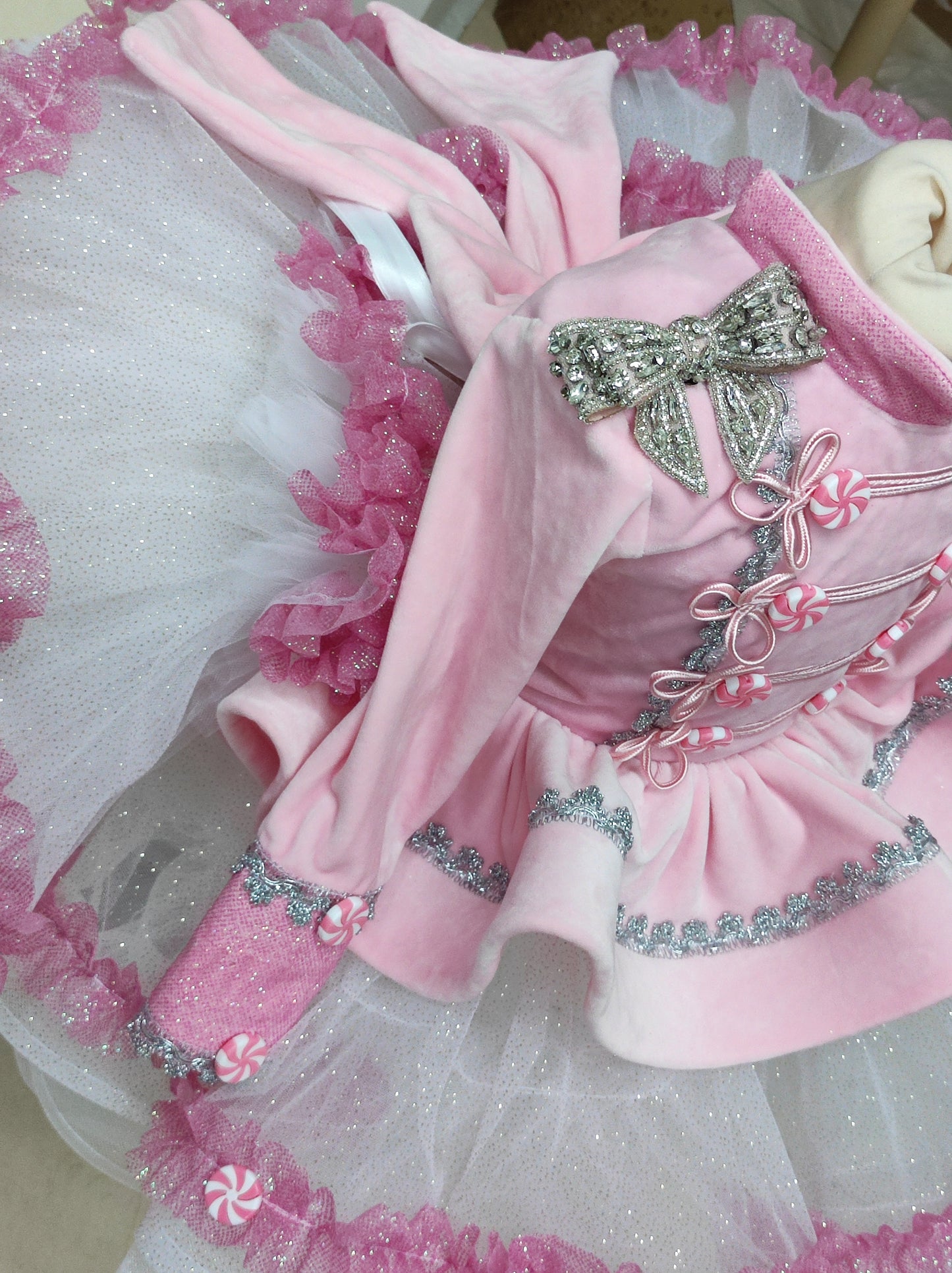 "Peppermint kisses" Nutcracker dress with train-preorders