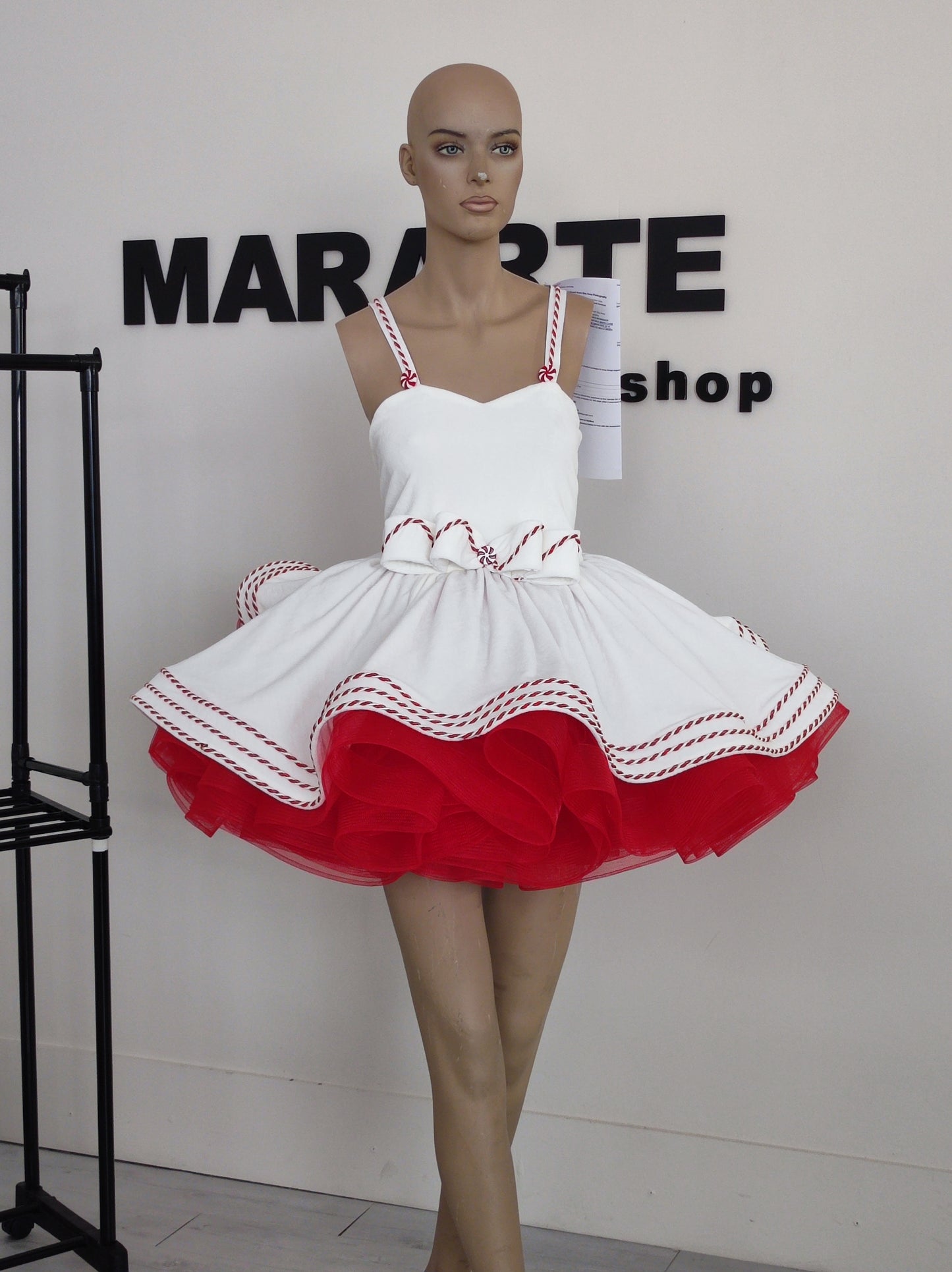 Christmas White Cane Cone dress-preorderd