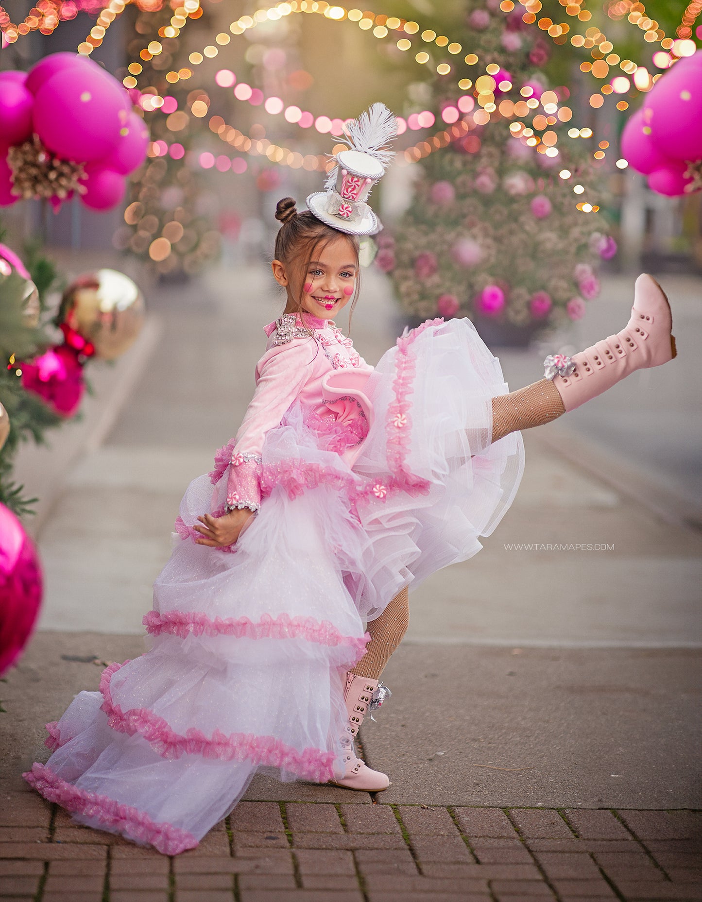 "Peppermint kisses" Nutcracker dress with train-preorders