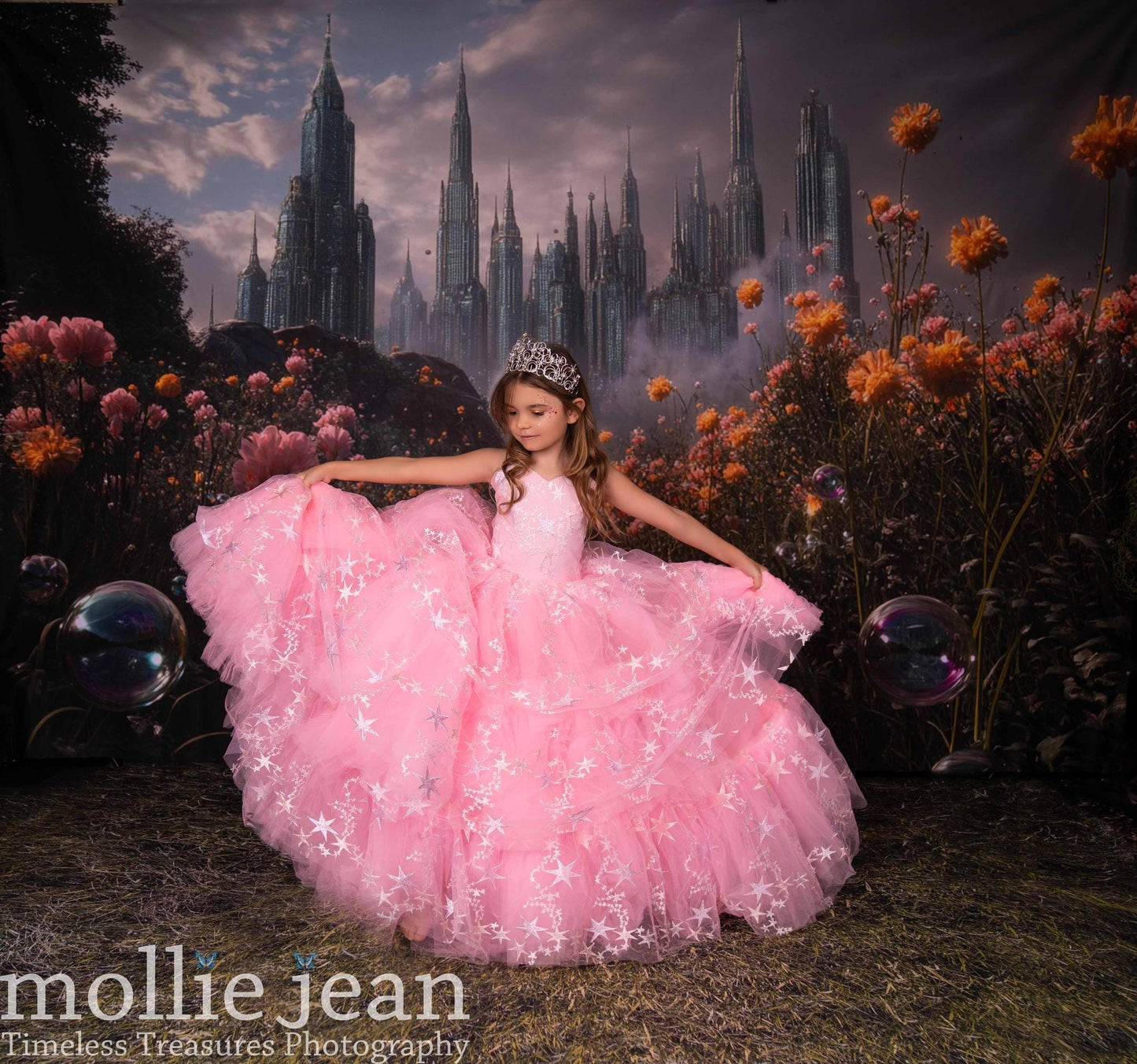 Pink star Dress, long gown